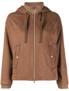 Herno Layered Drawstring Hood Jacket In Neutrals