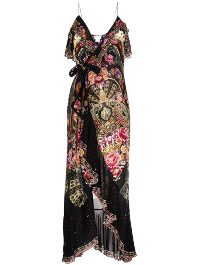Camilla Dance With Duende Floral Print Silk Wrap Dress