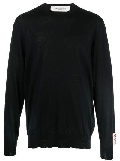 Golden Goose Crew-neck Virgin Wool Jumper In Black