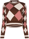 Golden Goose Intarsia-knit Long-sleeve Jumper In Brown