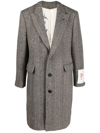 Golden Goose Logo-patch Single-breasted Coat In Grey