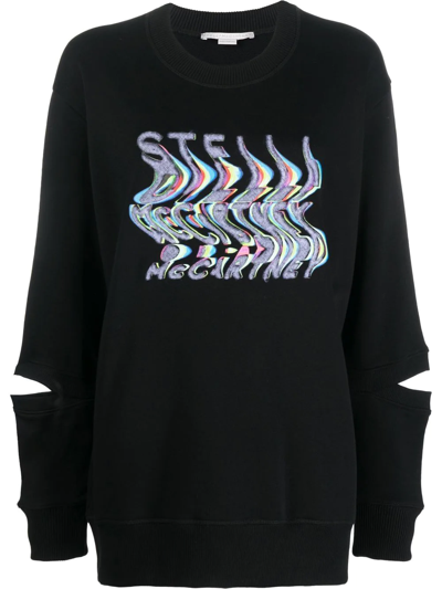 STELLA MCCARTNEY WARPED-LOGO OVERSIZED SWEATSHIRT