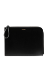 Jil Sander Logo-print Clutch Bag In Black