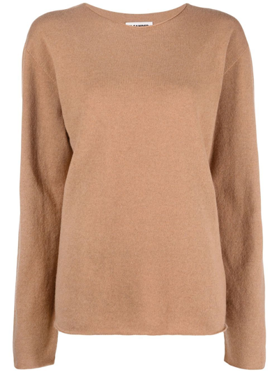 Jil Sander Crew-neck Cashmere Jumper In Neutrals