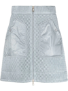 Moncler Nylon Leger Padded Mini Skirt In Blue