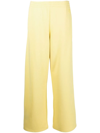 Moncler Wide Leg Cotton Blend Fleece Joggers In 110 Yellow