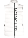 Moncler Cenis Logo Print Down Vest In White