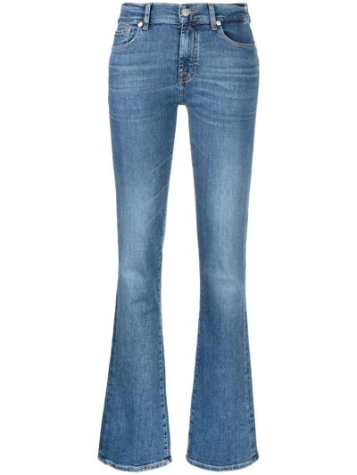 7 For All Mankind Mid-rise Flared Jeans In Nolita Dark