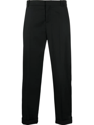 Balmain Straight-leg Wool Trousers In Nero