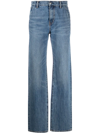 Alexander Wang Logo-embossed Boyfriend Jeans In Blue
