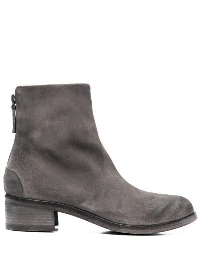 Marsèll Listo 50mm Heeled Leather Boots In Grey