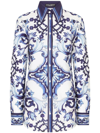 Dolce & Gabbana Majolica-print Poplin Shirt In Multicolor