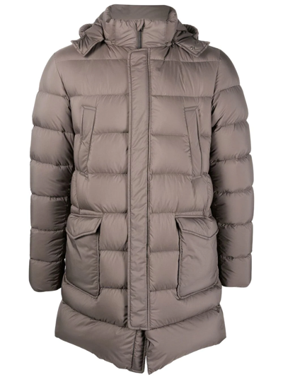 Herno Padded Hooded Down Jacket In Green
