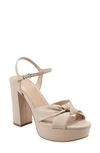 Marc Fisher Deren Platform Heeled Sandal In Latte