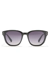 Kenneth Cole 52mm Square Sunglasses In Shiny Black / Gradient Smoke