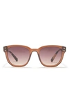Kenneth Cole 52mm Square Sunglasses In Shiny Dark Brown / Brown
