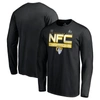 Fanatics Branded Black Los Angeles Rams 2021 Nfc Champions Iconic Slant Long Sleeve T-shirt In Black