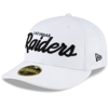 New Era Men's  White Las Vegas Raiders Omaha Script Low Profile 59fifty Fitted Hat In White