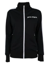 Palm Angels Black Striped Jersey Track Jacket In Black