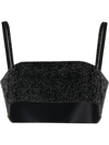 Nué Charlotte Crystal-embellished Top In Midnight Black