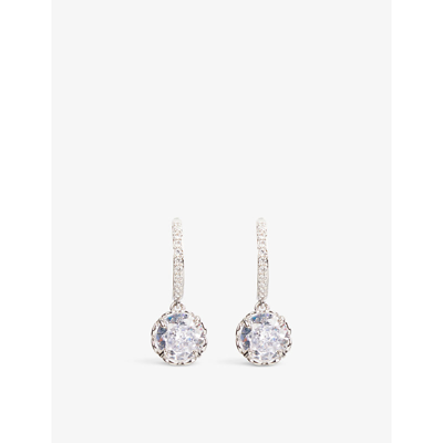 Kate Spade That Sparkle Gold-plated Brass And Cubic Zirconia Pavé Huggie Earrings In Clear/silver