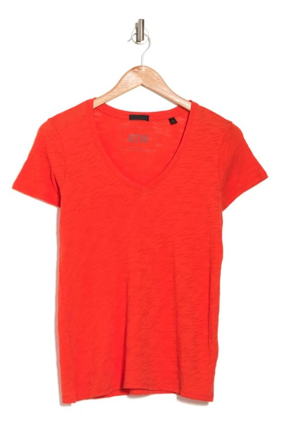 Atm Anthony Thomas Melillo Schoolboy V-neck T-shirt In Grenadine