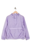 Bella+canvas Hooded Nylon 1/2 Zip Pullover Jacket In Dark Lavender