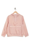 Bella+canvas Hooded Nylon 1/2 Zip Pullover Jacket In Putty