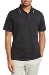 Ted Baker Galton Tipped Cotton Blend Polo In Black