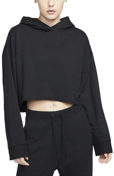 Nike Women's  Yoga Luxe Cropped Fleece Hoodie In Black