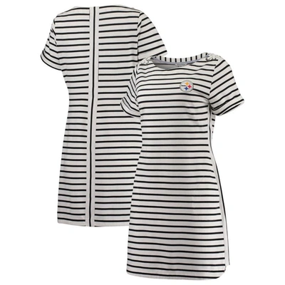 TOMMY BAHAMA TOMMY BAHAMA WHITE PITTSBURGH STEELERS TRI-BLEND JOVANNA STRIPED DRESS