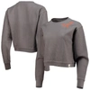 LEAGUE COLLEGIATE WEAR LEAGUE COLLEGIATE WEAR CHARCOAL CLEMSON TIGERS CORDED TIMBER CROPPED PULLOVER SWEATSHIRT