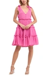 Free The Roses Tiered Tie Shoulder Minidress In Pink