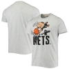 HOMAGE HOMAGE ASH BROOKLYN NETS NBA X RUGRATS TRI-BLEND T-SHIRT