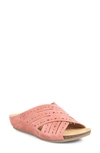 Comfortiva Gala Crisscross Slide Sandal In Coral