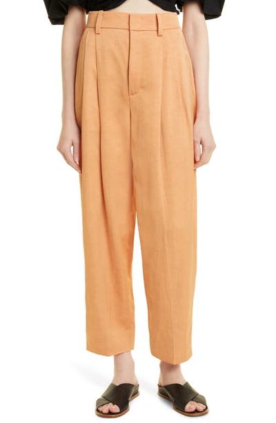 Vince Pleat Front Tapered Trousers In Nectarine
