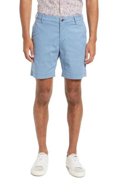 Faherty Island Life Organic Cotton Blend Shorts In Seaside Blue