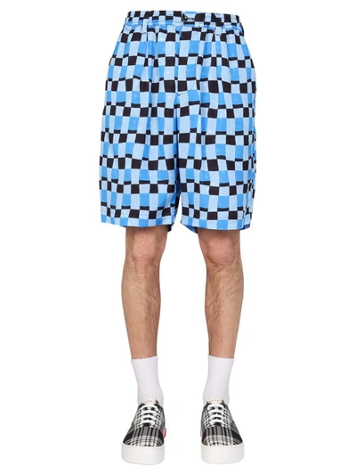 Marni Checked Knee-length Shorts In Multicolour