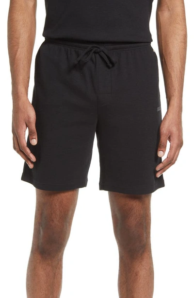 Hugo Boss Waffle Knit Shorts In Black