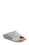 Comfortiva Gala Crisscross Slide Sandal In Grey