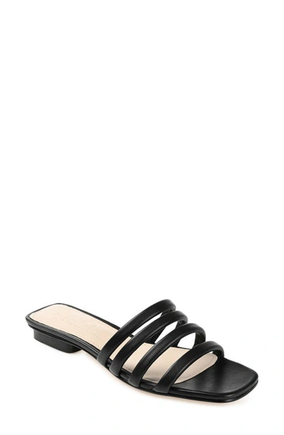 Journee Signature Cenci Strappy Slide Sandal In Black