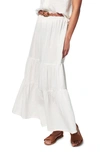 Faherty Valentina Tiered Organic Cotton Maxi Skirt In White