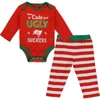 OUTERSTUFF GIRLS INFANT RED TAMPA BAY BUCCANEERS TOO CUTE LONG SLEEVE BODYSUIT & PANTS SET