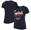 OUTERSTUFF GIRLS YOUTH NAVY WASHINGTON CAPITALS LACED THROUGH T-SHIRT