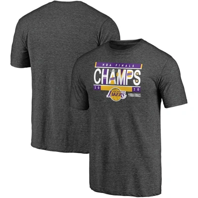 Fanatics Men's Heather Gray Los Angeles Lakers 2020 Nba Finals Champions Bank Shot Tri-blend T-shirt