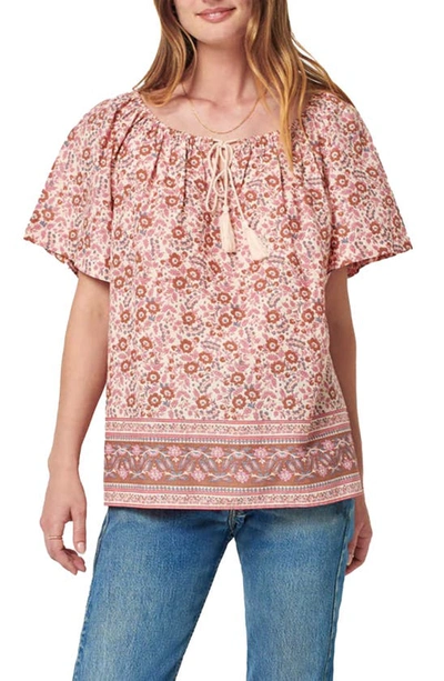 Faherty Florence Top In Earth Block Print In Nocolor
