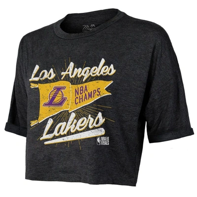 Majestic Women's  Threads Black Los Angeles Lakers 2020 Nba Finals Champions Crop Top T-shirt