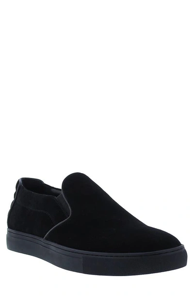Zanzara Casey Suede Slip-on Sneaker In Black