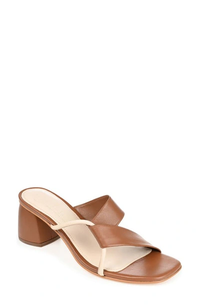 Journee Signature Jossette Block Heel Sandal In Tan