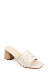 Journee Signature Kellee Woven Leather Sandal In Bone